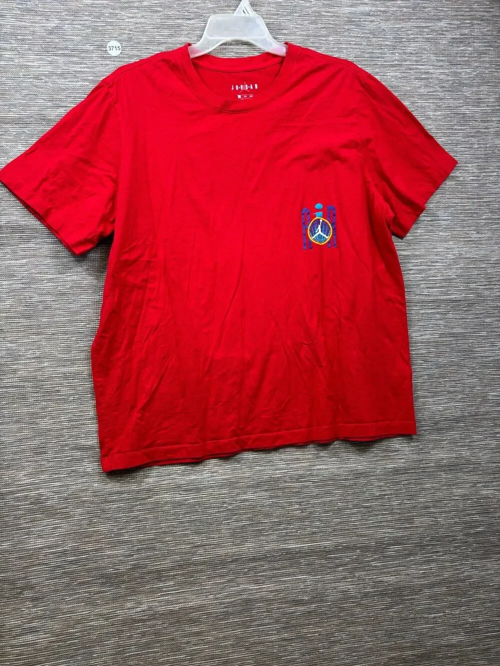 Jordan Shirt Mens 2XL Red Vertical Logo Basketball Graphic Tee 637586-65N